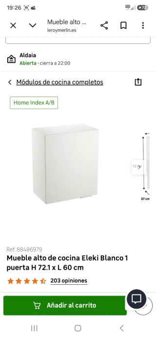 Mueble alto cocina Eleki Blanco 1 puerta