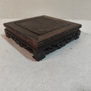 Base expositora bonsai cuadrada madera oscura