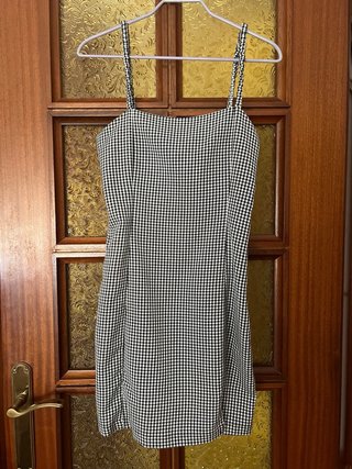 Vestido cuadros blanco y negro