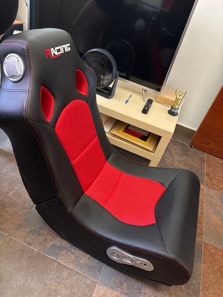 Silla gamer de suelo RACING negra y roja