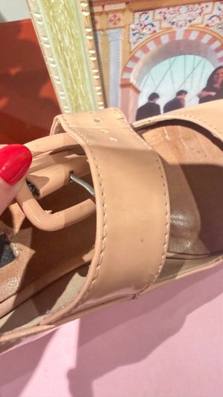 Zapatos tacón cuadrado nude talla 36