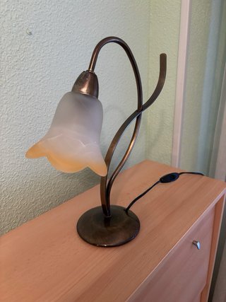 Lámpara de mesa metal y cristal