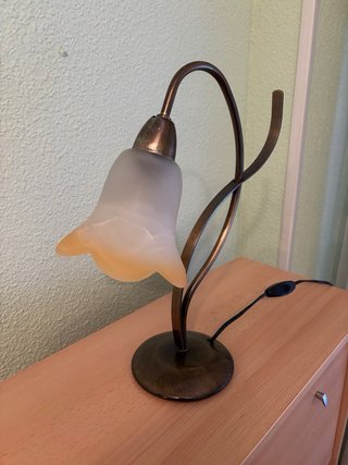 Lámpara de mesa metal y cristal