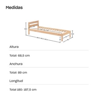 Cama Lufe 80x180 con 2 cajones como nueva +colchon