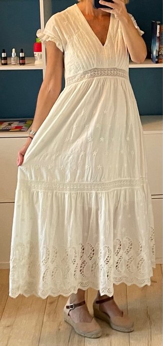 Vestido largo estilo indiano crudo