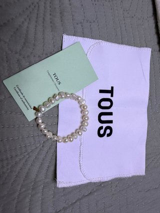Pulsera Tous Perlas y Oso Dorado Original