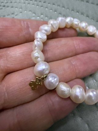 Pulsera Tous Perlas y Oso Dorado Original