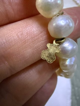 Pulsera Tous Perlas y Oso Dorado Original