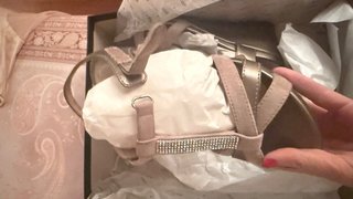 Sandalias Todi cuña pequeña beige/dorado