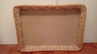 Cesta grande mimbre madera nueva. Mide 76 por 52