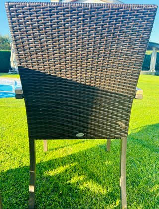 10 Sillas Ratan y Madera Marrón