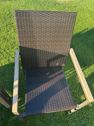 10 Sillas Ratan y Madera Marrón