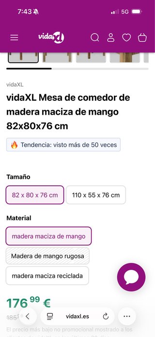Mesa comedor de madera rústica