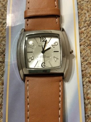 Reloj Adrina Pulsera Cuero Marrón y Plata