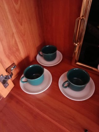 Juego 6 tazas/platillos  café modernas
