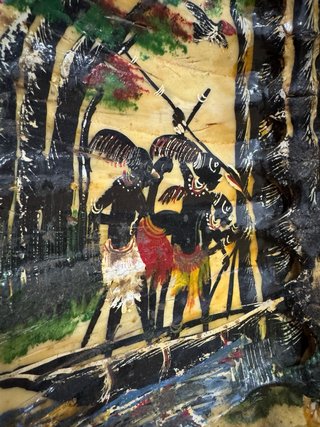 Pintura Africana Antigua en Caparazón