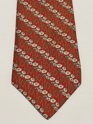 Corbata Lancel Roja Flores