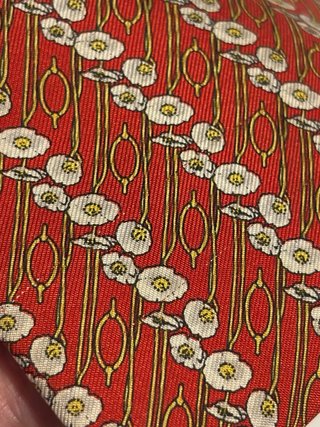 Corbata Lancel Roja Flores