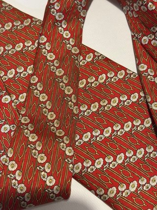 Corbata Lancel Roja Flores