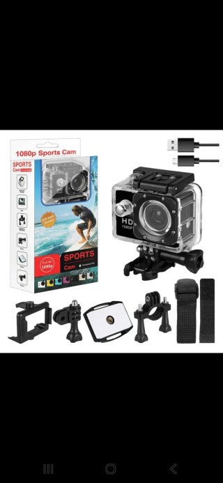 Cámara Deportiva 1080p HD + Accesorios
