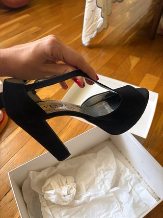 Scarpe con tacco e plateau nere 39