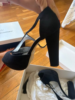 Scarpe con tacco e plateau nere 39