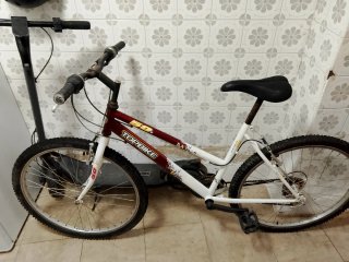 Bicicleta 26 Topbike Roja y Blanca