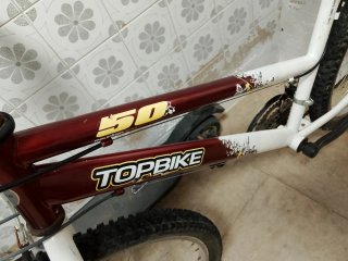 Bicicleta 26 Topbike Roja y Blanca