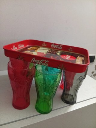 Lotto Coca-Cola bicchieri e vassoio