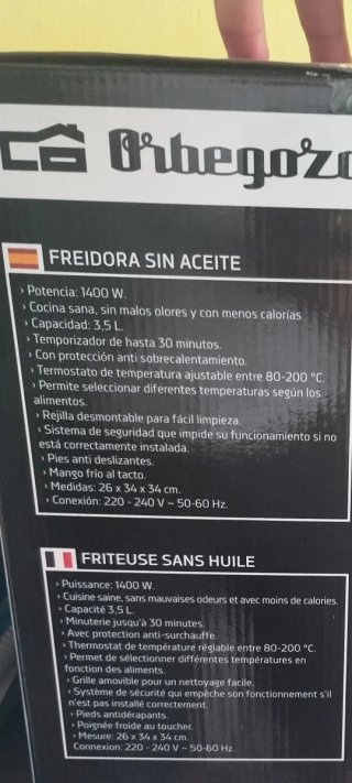 Freidora de Aire Obergozo 1400W