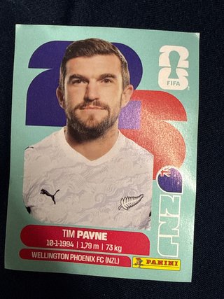 Cromo Mundial FIFA Tim Payne NZL