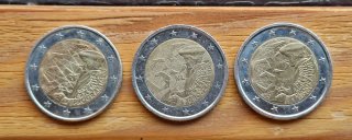 3 Monedas 2€ Erasmus Holanda Francia y España