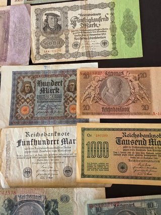 Lote Billetes Reichsbanknote Alemanes. Alemania.