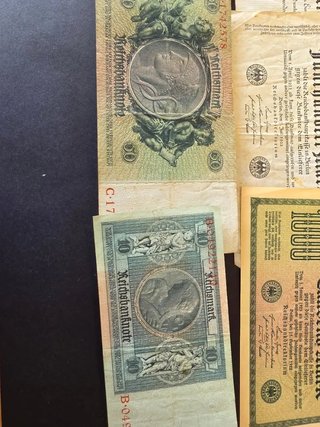 Lote Billetes Reichsbanknote Alemanes. Alemania.