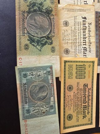 Lote Billetes Reichsbanknote Alemanes. Alemania.