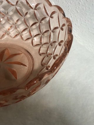 Fruteira Vintage Vidro Rosa