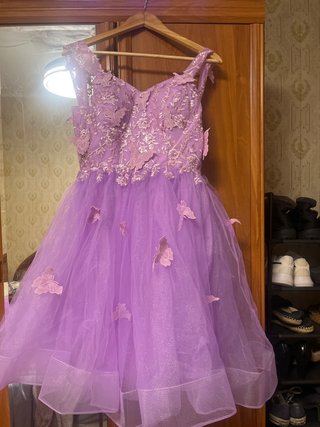 Vestido de Quinceañera Morado/Rosa