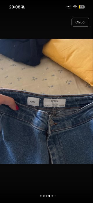 Pantaloni denim flare Bershka blu