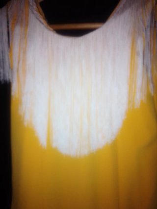 Vestido Flamenca Volantes Blanco y Amarillo