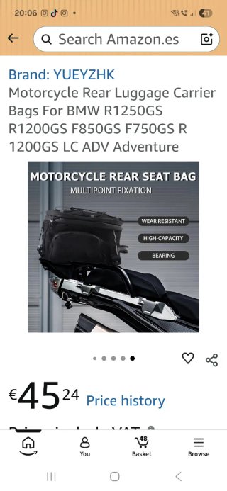 Bolsa maletero moto impermeable