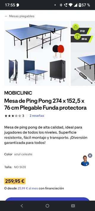 Mesa Ping Pong Plegable Decathlon