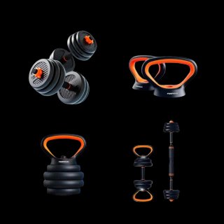 Kit Mancuernas 40kg + Barra + Pesa Rusa + sensor