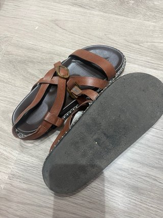 Sandalias Zara mujer piel marrón
