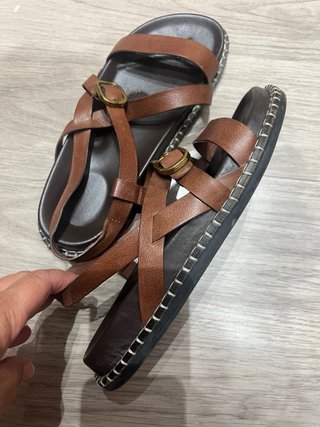 Sandalias Zara mujer piel marrón