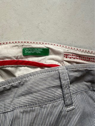 Bermudas Benetton Rayas Azul Blanco