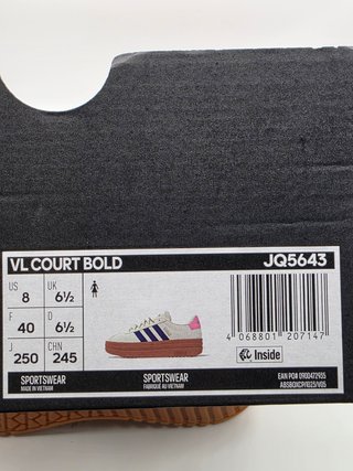 zapatillas Adidas VL Court Bold Talla 40 JQ5643