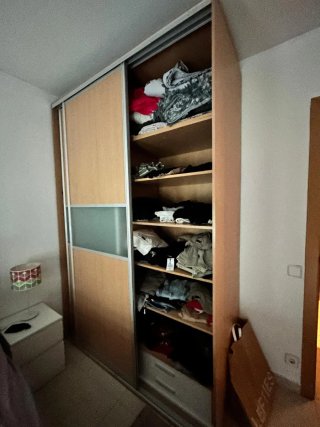 Armario modular madera y cristal