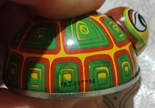 Tortuga de Hojalata Vintage Koyo Japón 1955