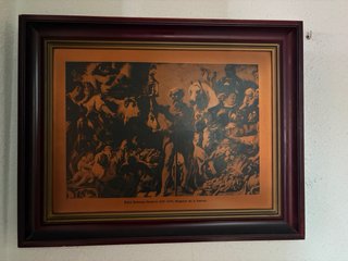 Cuadro Antiguo Diógenes con linterna