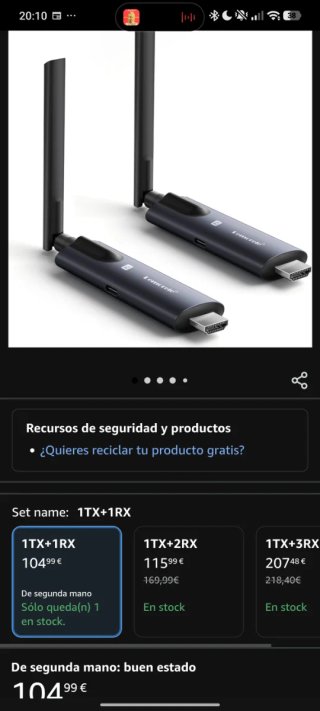 2 Receptores HDMI Inalámbrico Lemorele
